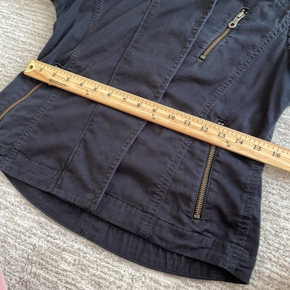Athleta Black Zipper Moto Zip Jacket Size XS Lightweight Stretch Cotton Stretch - Picture 8 of 15